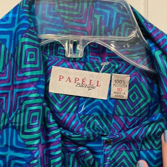 Vintage Papell Boutique Bow Neck Tie Dress - Picture 6 of 12